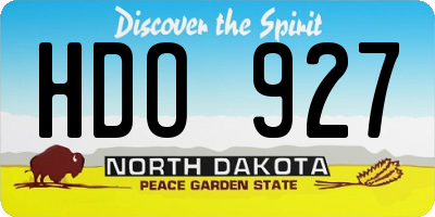 ND license plate HDO927