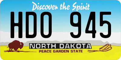 ND license plate HDO945