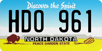 ND license plate HDO961