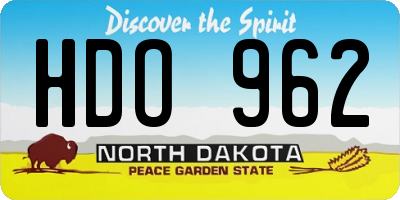 ND license plate HDO962