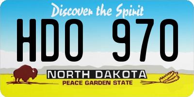 ND license plate HDO970