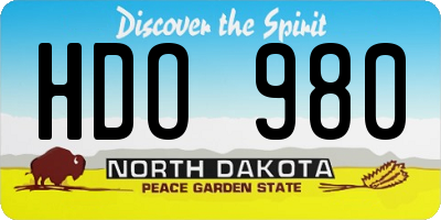 ND license plate HDO980