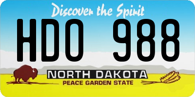 ND license plate HDO988