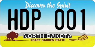ND license plate HDP001