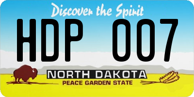 ND license plate HDP007