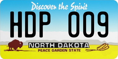 ND license plate HDP009