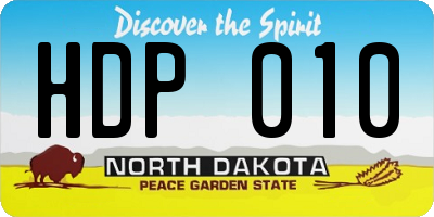 ND license plate HDP010