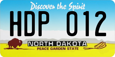 ND license plate HDP012
