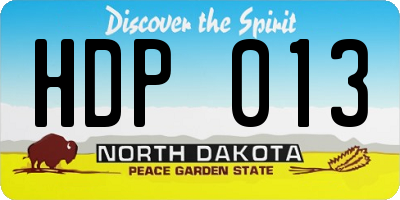 ND license plate HDP013