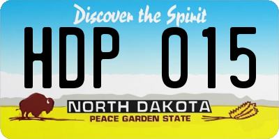 ND license plate HDP015