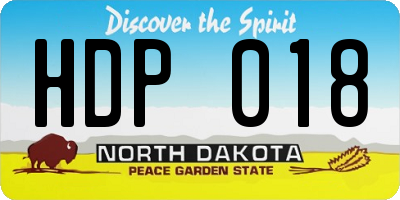 ND license plate HDP018
