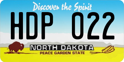 ND license plate HDP022