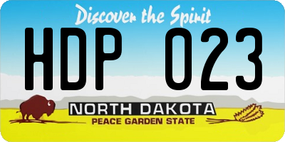 ND license plate HDP023