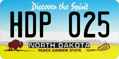 ND license plate HDP025