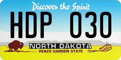ND license plate HDP030