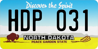 ND license plate HDP031