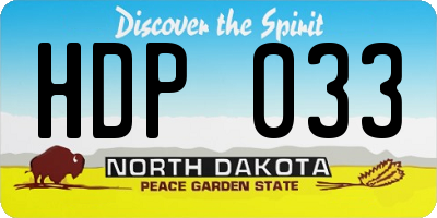 ND license plate HDP033