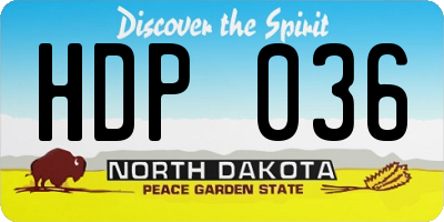 ND license plate HDP036