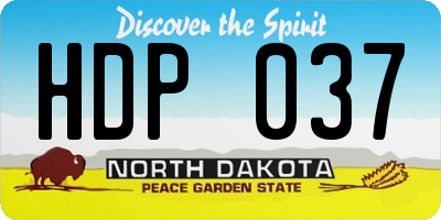 ND license plate HDP037