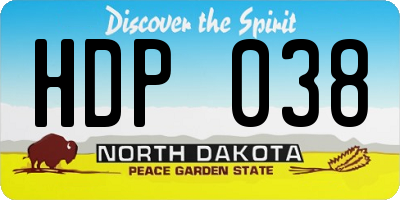 ND license plate HDP038
