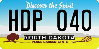 ND license plate HDP040