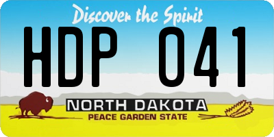 ND license plate HDP041