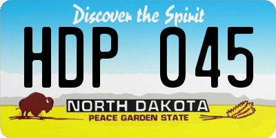 ND license plate HDP045