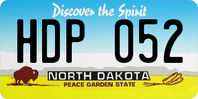 ND license plate HDP052