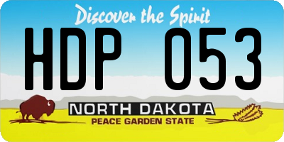 ND license plate HDP053