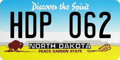 ND license plate HDP062