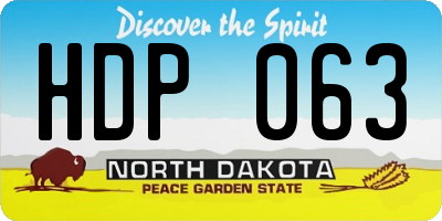 ND license plate HDP063