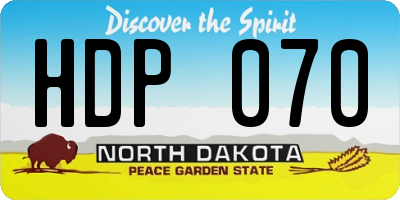 ND license plate HDP070
