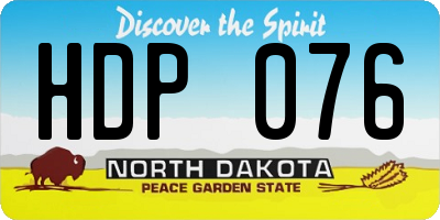 ND license plate HDP076