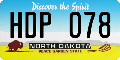 ND license plate HDP078