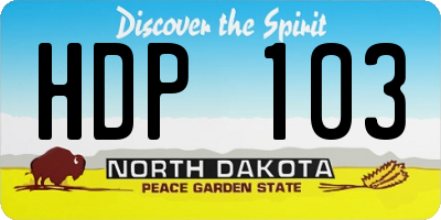 ND license plate HDP103