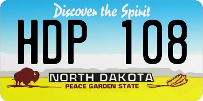 ND license plate HDP108