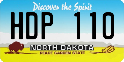 ND license plate HDP110