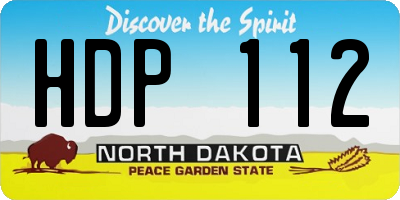 ND license plate HDP112