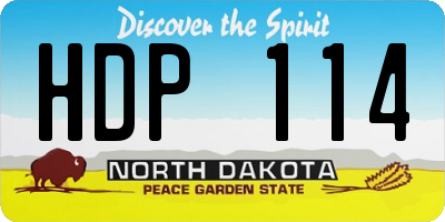 ND license plate HDP114