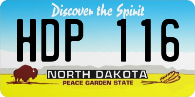 ND license plate HDP116