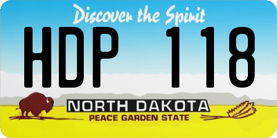 ND license plate HDP118