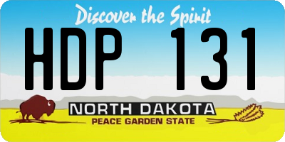 ND license plate HDP131