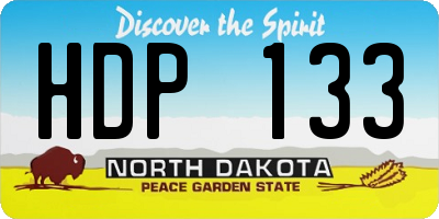 ND license plate HDP133