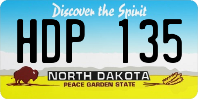 ND license plate HDP135