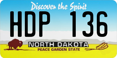 ND license plate HDP136