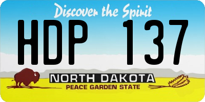ND license plate HDP137
