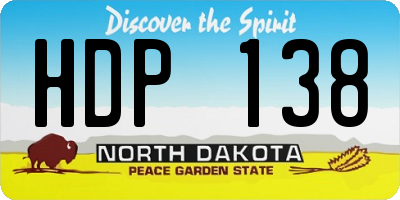 ND license plate HDP138