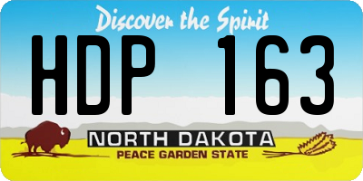 ND license plate HDP163