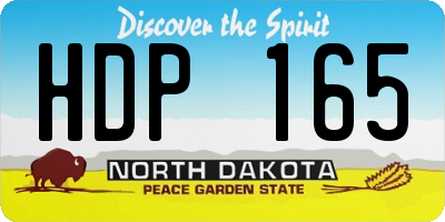 ND license plate HDP165