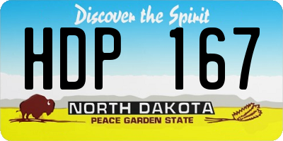ND license plate HDP167